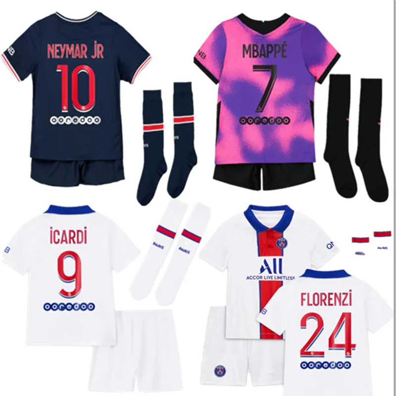 Nuevos niños De Lillo NEYMAR CAVANI esperado KIMPEMBE DANI ALVES MARIA DI Pinilla KEAN Florenzi 2020 2021 psgES camisa