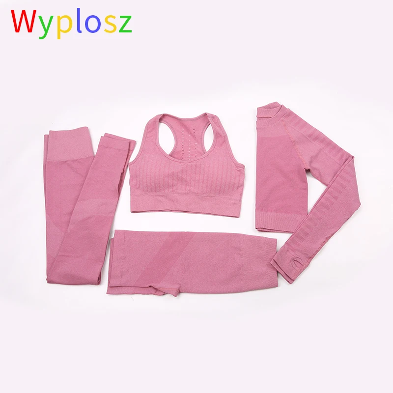 Wyplosz Fitness Clothing Women's Tights Sports Suit Female Sport Bh Yoga Set 4 Peices For Women Seamless Gym Clothes | Спорт и
