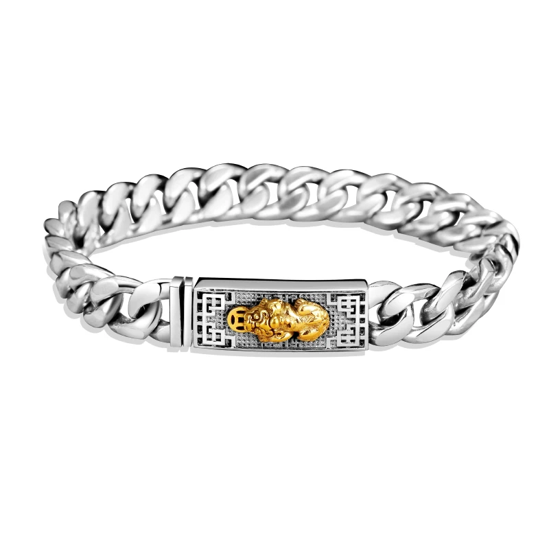 Cigovo 925 Серебряный Чэнь браслет мужской корейской версии моды одиночный уличный хип-хоп моды мужской личности моды тенденции