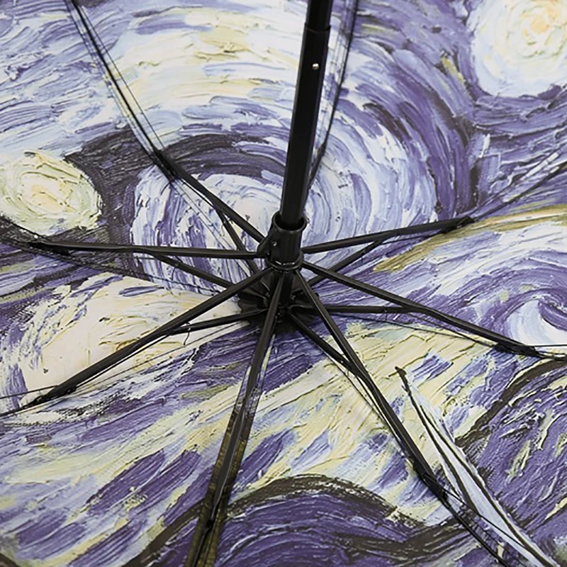Yesello Vincent van Gogh картина маслом Звездная ночь Три Складной Зонтик 8 Ребра