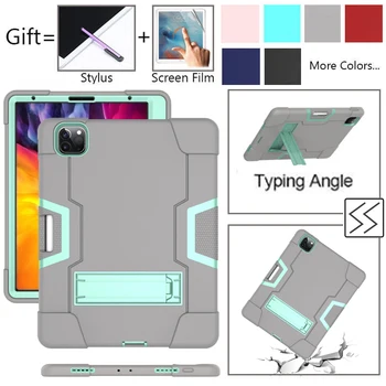 

Case For iPad Pro 11'' 2020 Funda Tablet Shockproof Hard case Military Heavy Duty Silicone Rugged Stand Cover For IPad Pro 11 ''