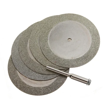 

5pcs 50mm Diamond Cutting Discs Mini Circular Saw Blade with 1pc Drill Bit Cut-Off Wheels Cutting Disc for Rotary Tool