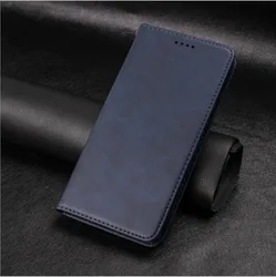 Leather Wallet Flip Case - Protective Phone Cover for Galaxy M22 (MZ Blue)