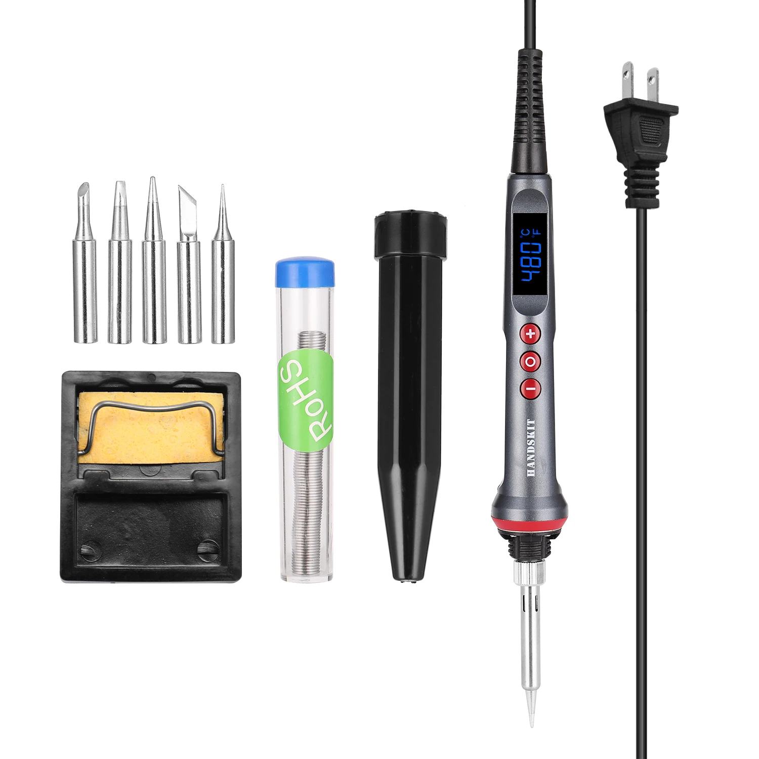 HANDSKIT 90W LED Digital Soldering Iron Adjustable Temperature Electric Soldering Iron 4 Wire Core Welding Tools Electric Tools lincoln electric ac 225 arc welder Welding Equipment