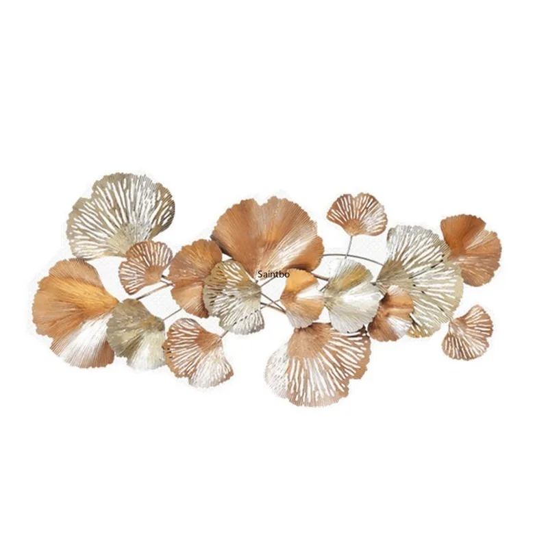 European style living room back wall three-dimensional wall decoration creative make old ginkgo leaf wall hanging decoration