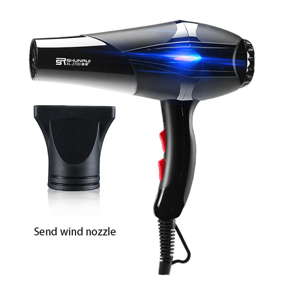 Мощный Фен 3200W 220 V-240 V профессиональный фен для волос с насадками-диффузорами для домашнего парикмахерского салона-китайская вилка - Цвет: Jet-black