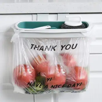

Simple Cabinet Cupboard Door Back Shelf Plastic Trash Rack Stand Cabinet Door Garbage Bags Trash Holder
