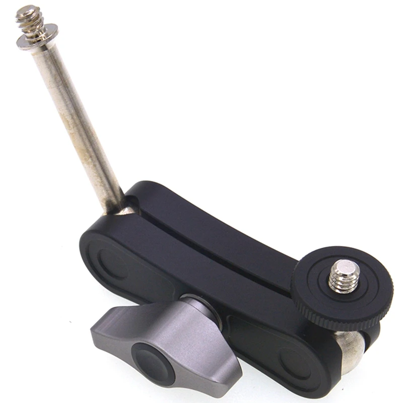 AABB-Magic Arm Mount CNC Maching, двойная шаровая Головка с 1/4 дюймовым винтом для монитора телефона, карданный штатив для камеры, видео светильник