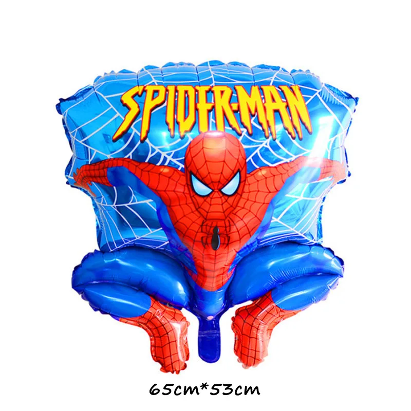 Spiderman Theme Kids Birthday Supplies 3D Great Spider Foil Balloons Disposable Tableware Napkin Cup Birthday Party Decorations party supplies