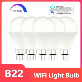 

Dimmable B22 LED Lamp RGBCW 9W WIFI Smart Bulb Bluetooth APP Control Voice Remote Control RGBCW Light Bulb 85-265V For Home