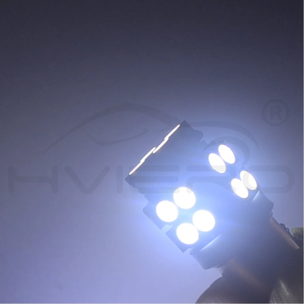 Hviero 2pcs White Bright DC 12V T11 Ba9s T4W 3528 20smd 1210 Car Marker Led Interior Reading License Plate Bulb Tail Lamps Gauge light 