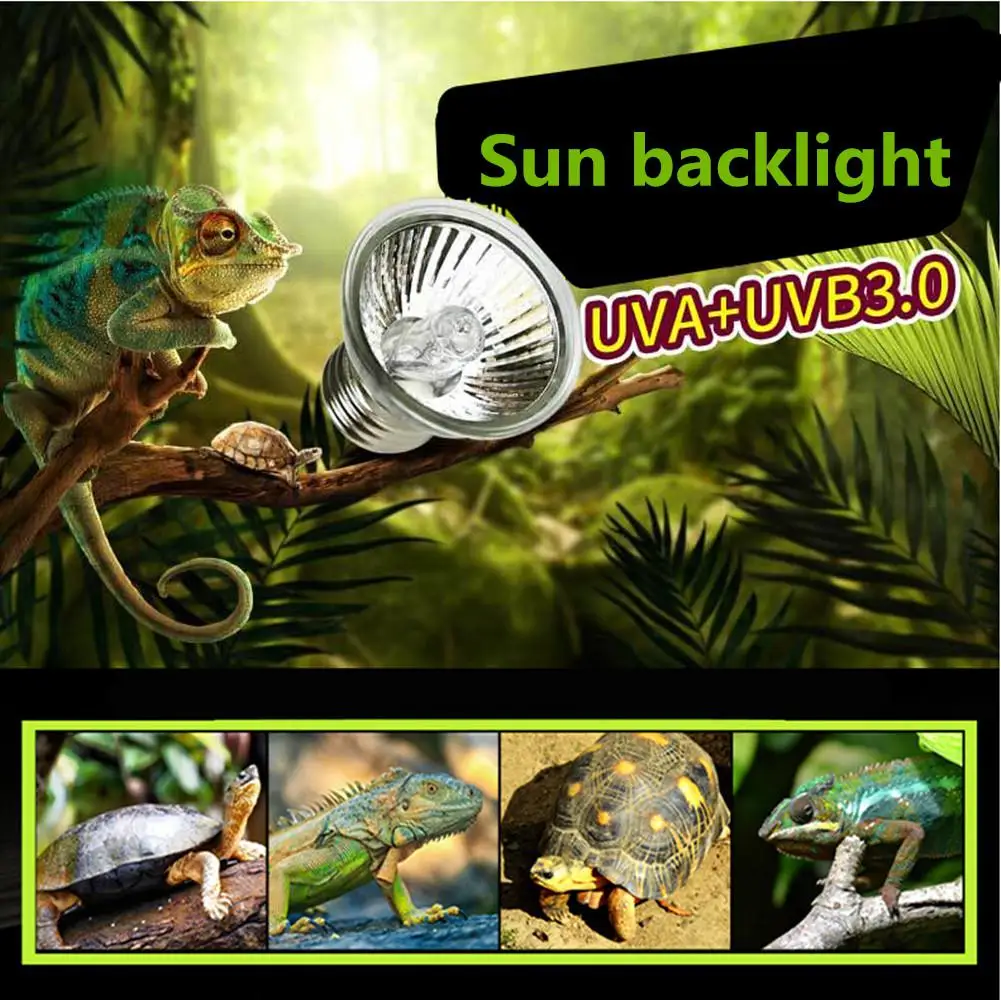 

UVB+UVB 3.0 Reptile Lamp Bulb Turtle Basking UV Light Bulbs Heating Lamp Amphibians Lizards Temperature Controller
