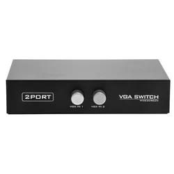 Boîtier de commutation VGA Portable 2 en 1, 2 sorties, séparateur pour PC, lecteur DVD, TV, moniteur LCD (noir) 