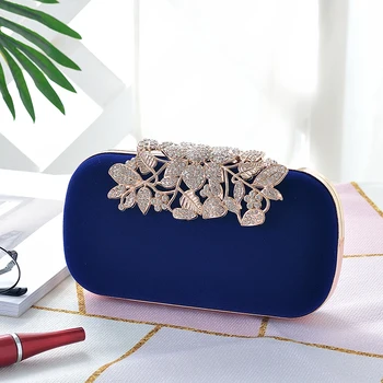 

Women's Rhinestone Velvet Evening Bag Rhinestone Crystal Evening Bags Black / Wine / Purple / Fall & Winter
