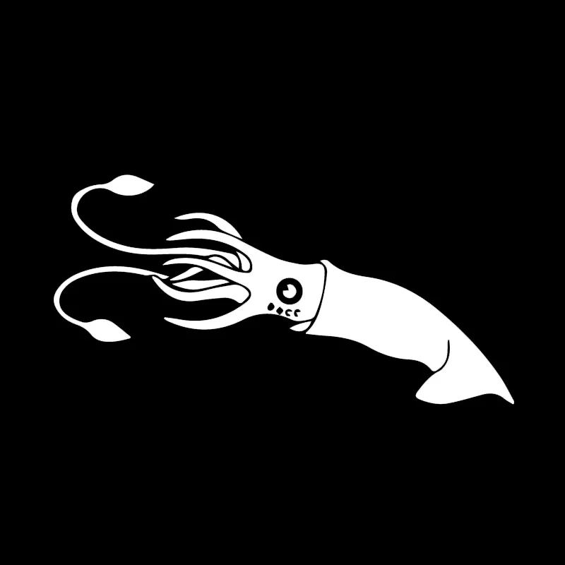 Серебристый YJZT 7 см* 14 см забавные наклейки с рисунком кальмаров семья двери автомобиля модные наклейки автомобиля черный/серебристый C30-0263 - Название цвета: Серебристый