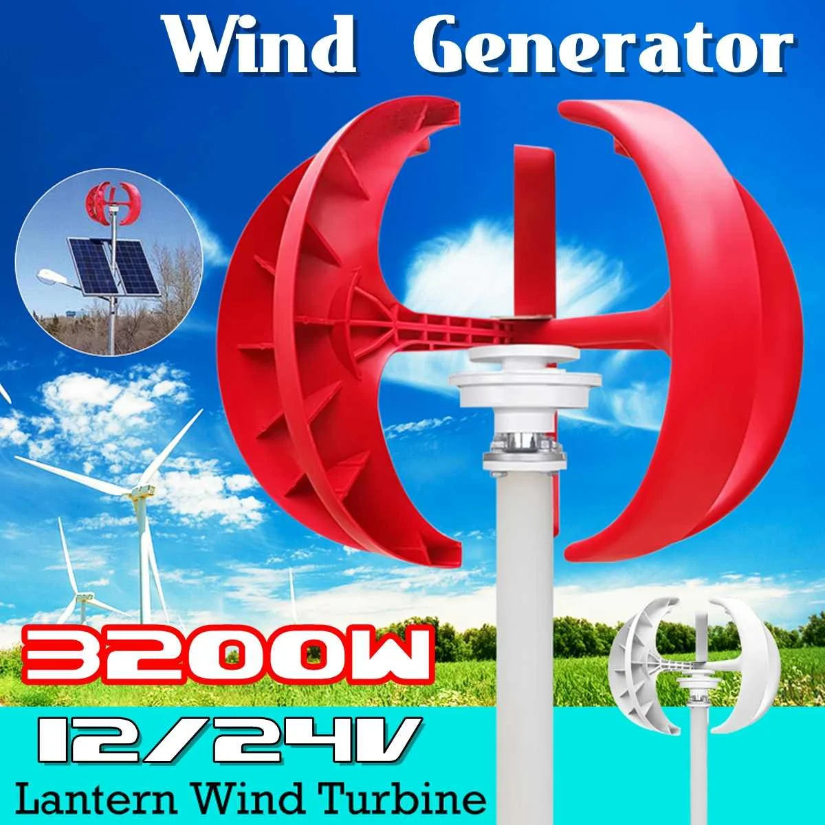 3200 Вт AC 12/24V ветряной T urbine генератор Фонари 5 лезвий бытовой Мощность Генератор+ контроллер для домашнего использования, солнечный уличный фонарь