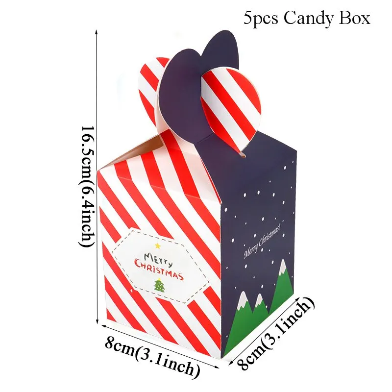 5pcs candy box WEIGAO, Рождественская Подарочная коробка, сумки для конфет, Navidad, рождественские украшения для дома, пакет для печенья, сумка, новогодние, рождественские, вечерние, подарочные сумки - Цвет: 5pcs candy box