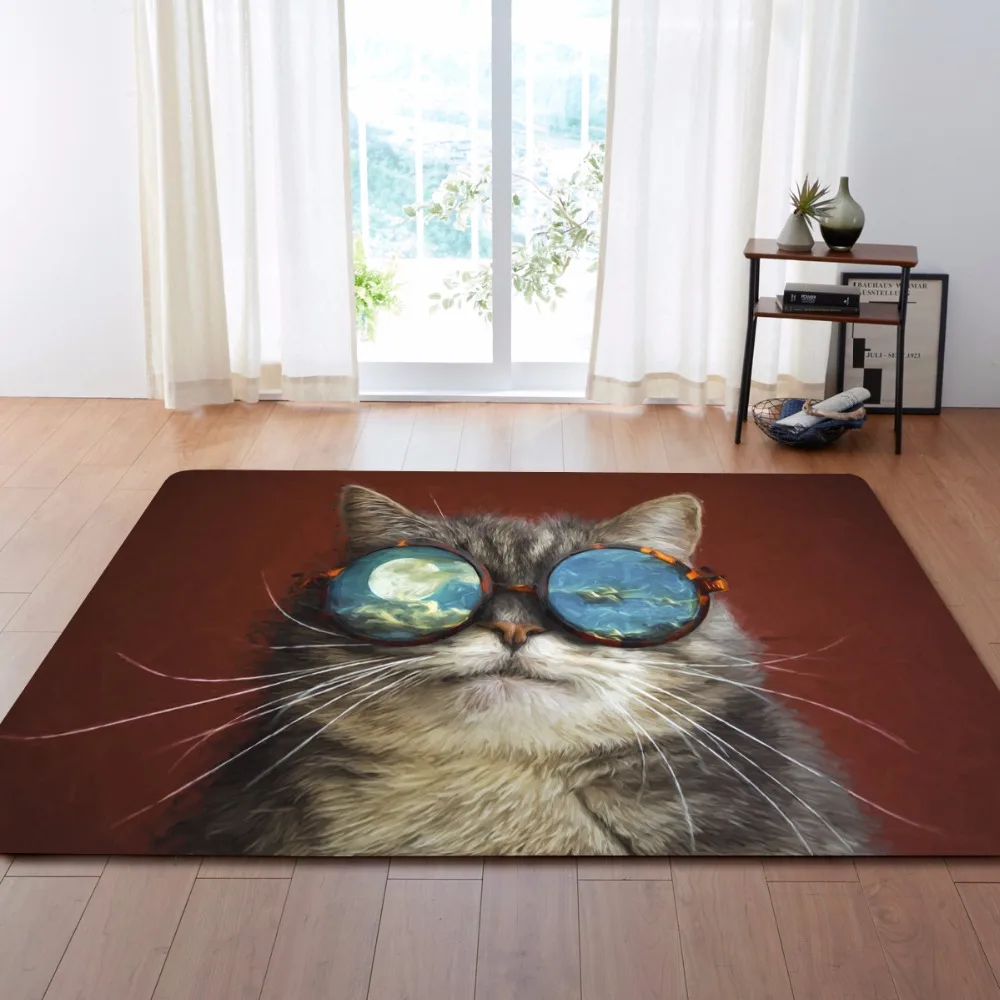 Рождественские декоративные коврики 3D Милые кошачьи ковры для детской комнаты