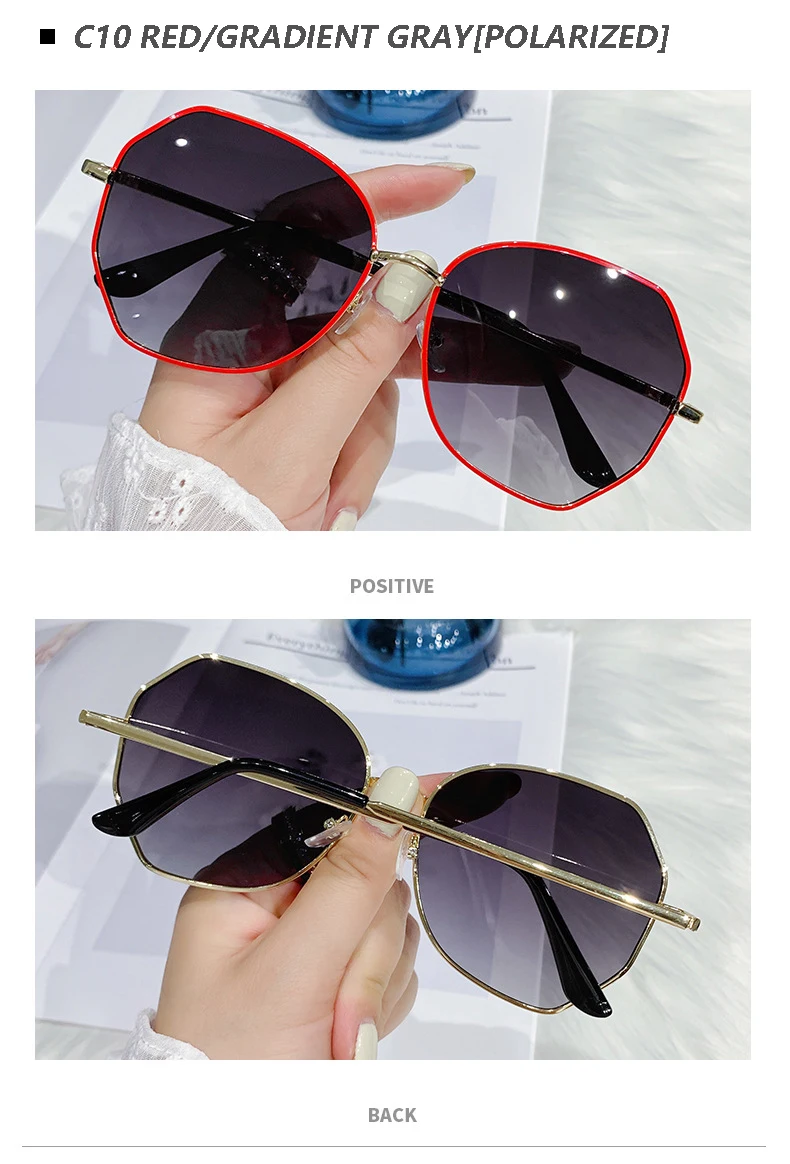 fashion sunglasses 2021 Brand Designer Sunglasses For Women Fashion Polygon  Metal Frame Sun glasses Luxury Vintage Female Eyewear UV400 Oculos big black sunglasses