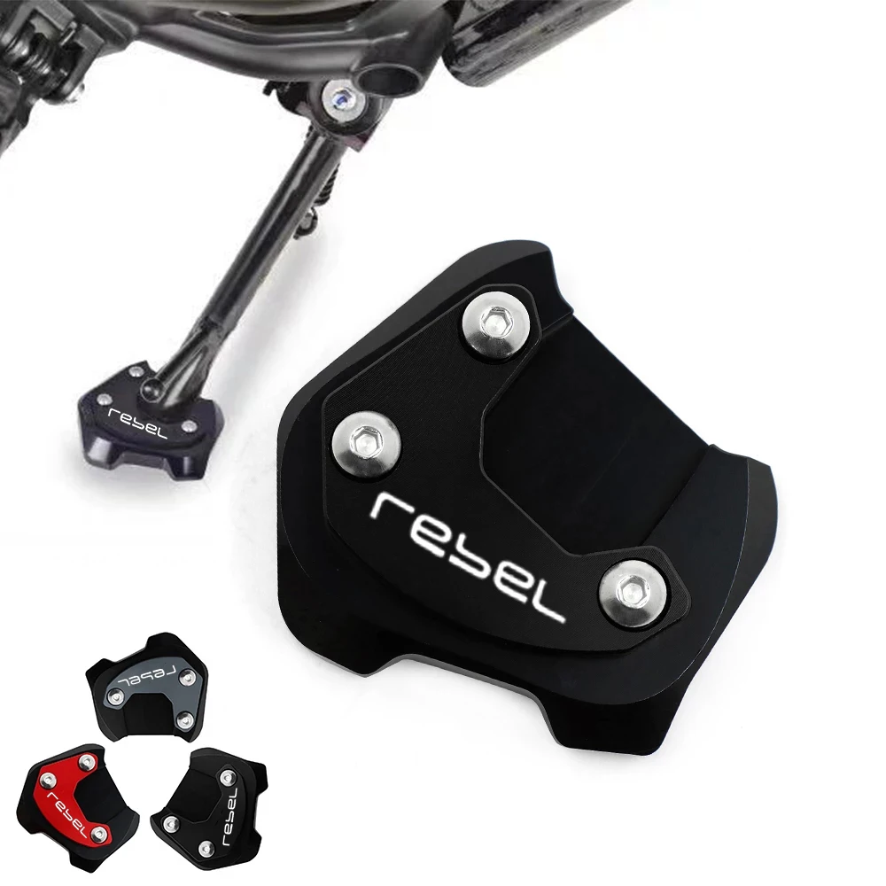 Motorcycle Kickstand Extension Foot Side Stand Enlarger Support Plate Pad For Honda Rebel CMX300 CMX500