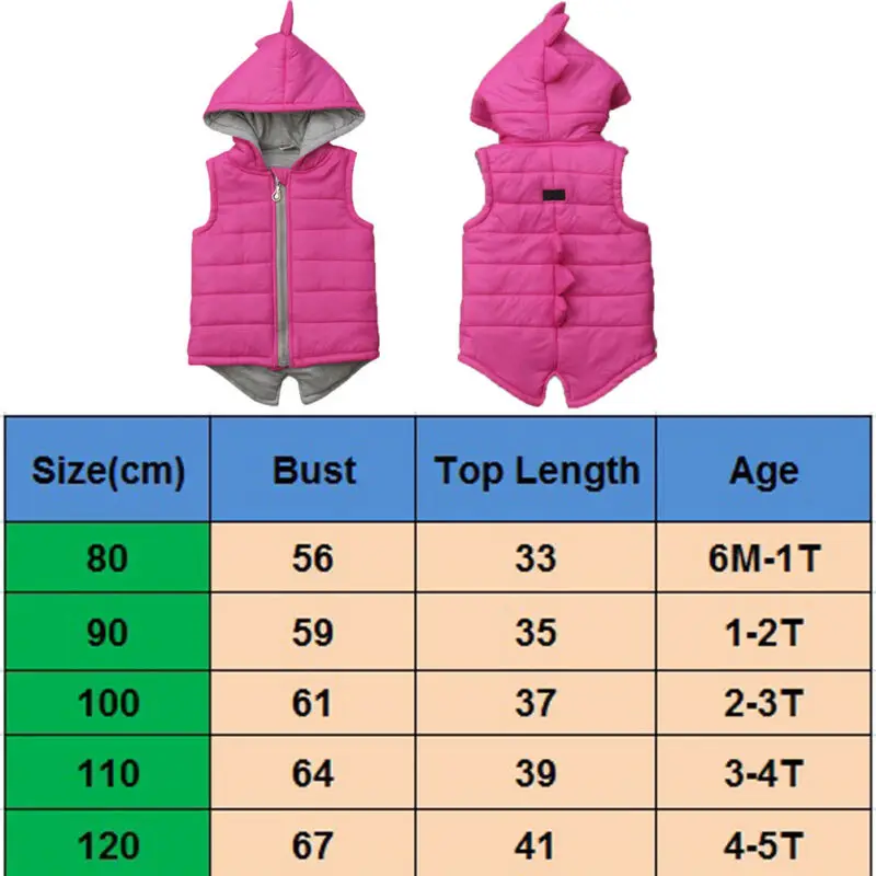 Популярное зимнее теплое пальто с капюшоном и динозавром для маленьких девочек Детская куртка, верхняя одежда, жилет, жилеты