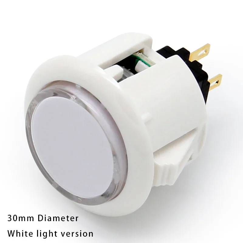 QANBA LED 아케이드 버튼 조명 스냅 인 푸시 버튼, 파란색 LED, 30mm