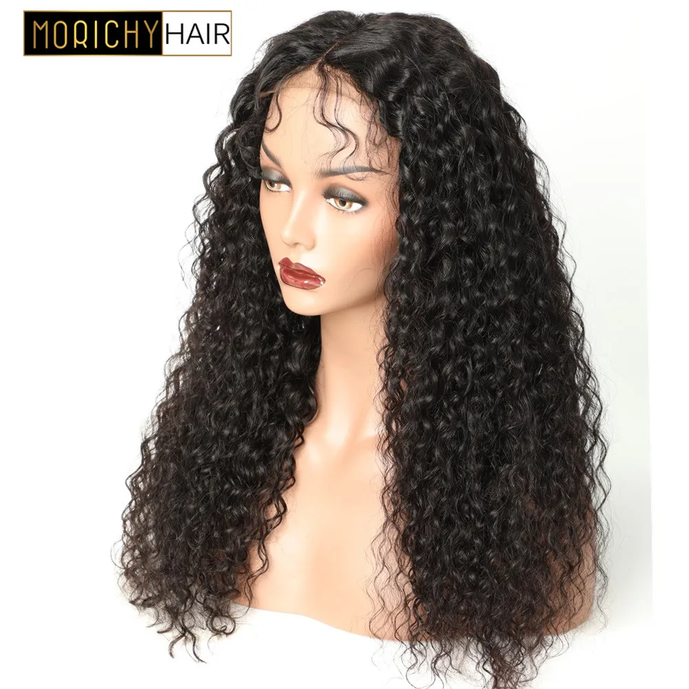 Morichy 4x4 кудрявые волосы на фронте шнурка с волосами младенца бразильские человеческие волосы парики для черных женщин не Реми 150