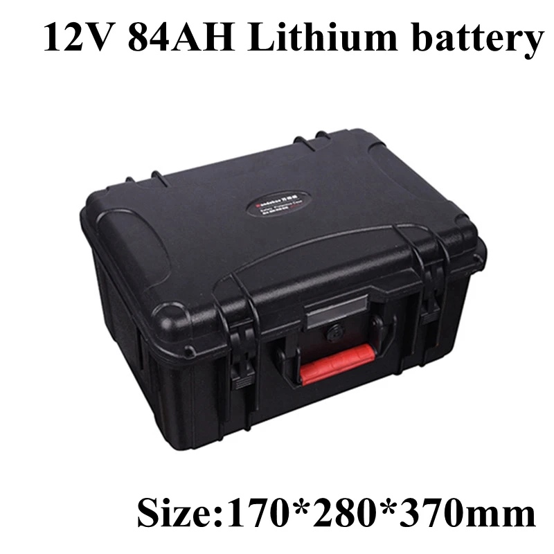 Перезаряжаемый 12V 80Ah 84Ah литиевый аккумулятор с BMS для хранения энергии RV солнечной системы дома вилочный погрузчик UPS+ 5А зарядное устройство