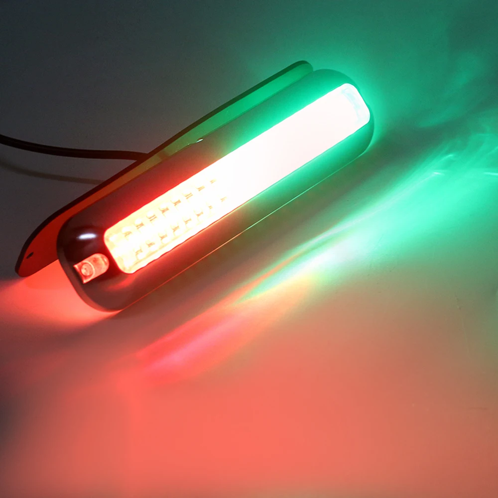 2x красный/зеленый 2000LM 60LED водонепроницаемый Нержавеющая сталь отделка кольцо лодка подводный светильник прозрачные линзы понтон морской/лодка транца