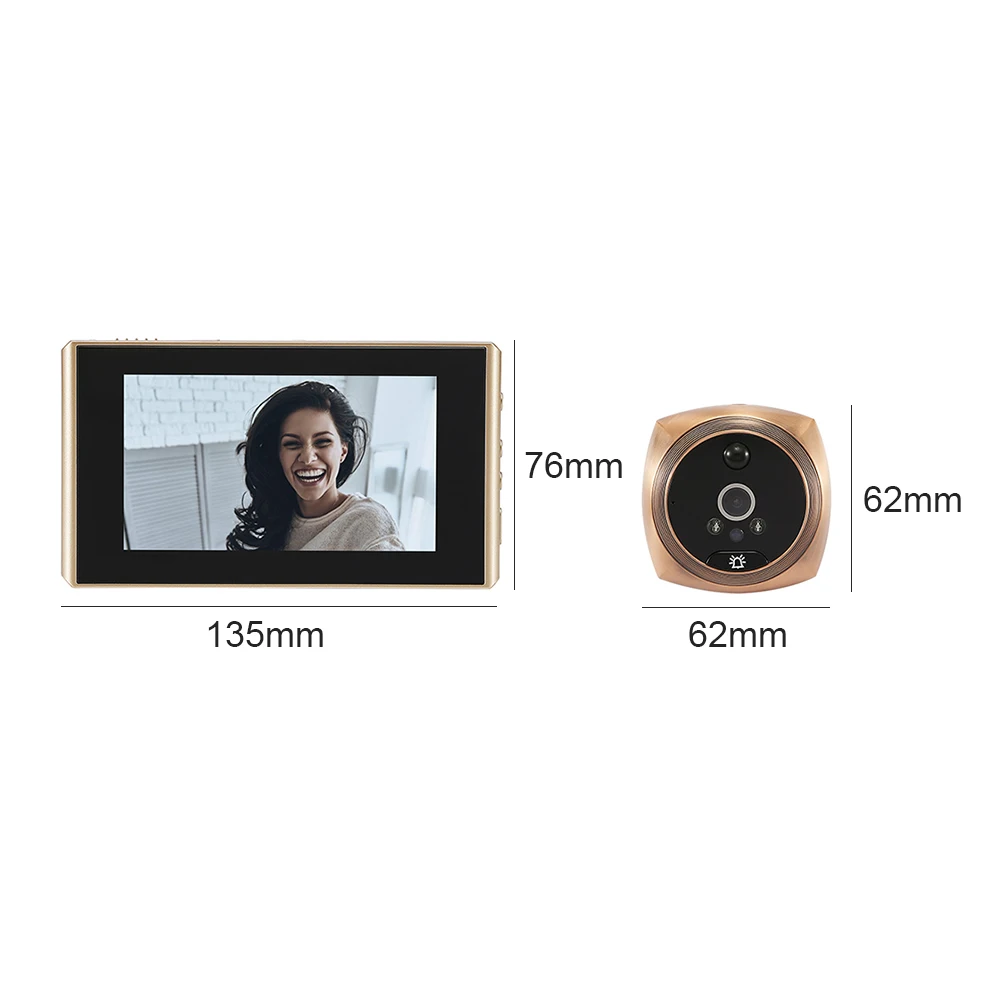 Door Eye 4.3 inch Digital Door Eye Camera Wide Angle Video Photo Peephole Night Vision PIR Motion Detection Electronic Doorbell video intercom system