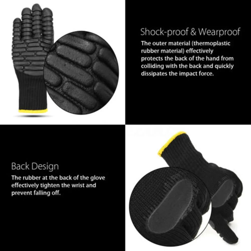 1Pair Mechanical Protective Safety Gloves Drilling Garden Miner Shockproof Reducing Outdoor Cut Resistant Oil Anti Vibration