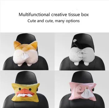 

JINGMENG Car Tissue Box car Dual-use Hanging Carton Set Cartoon Paper Towel Pumping Kitchen Toilet Paper Holder Home Organizer