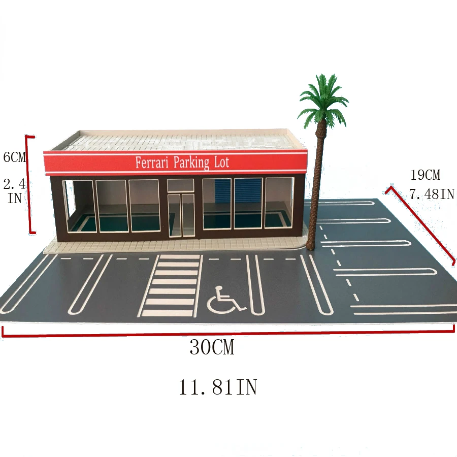 

1/64 Scale Unlight Plastic Landscape Model Parking And Architecture Diorama Ho Train N Scale Railway Layout