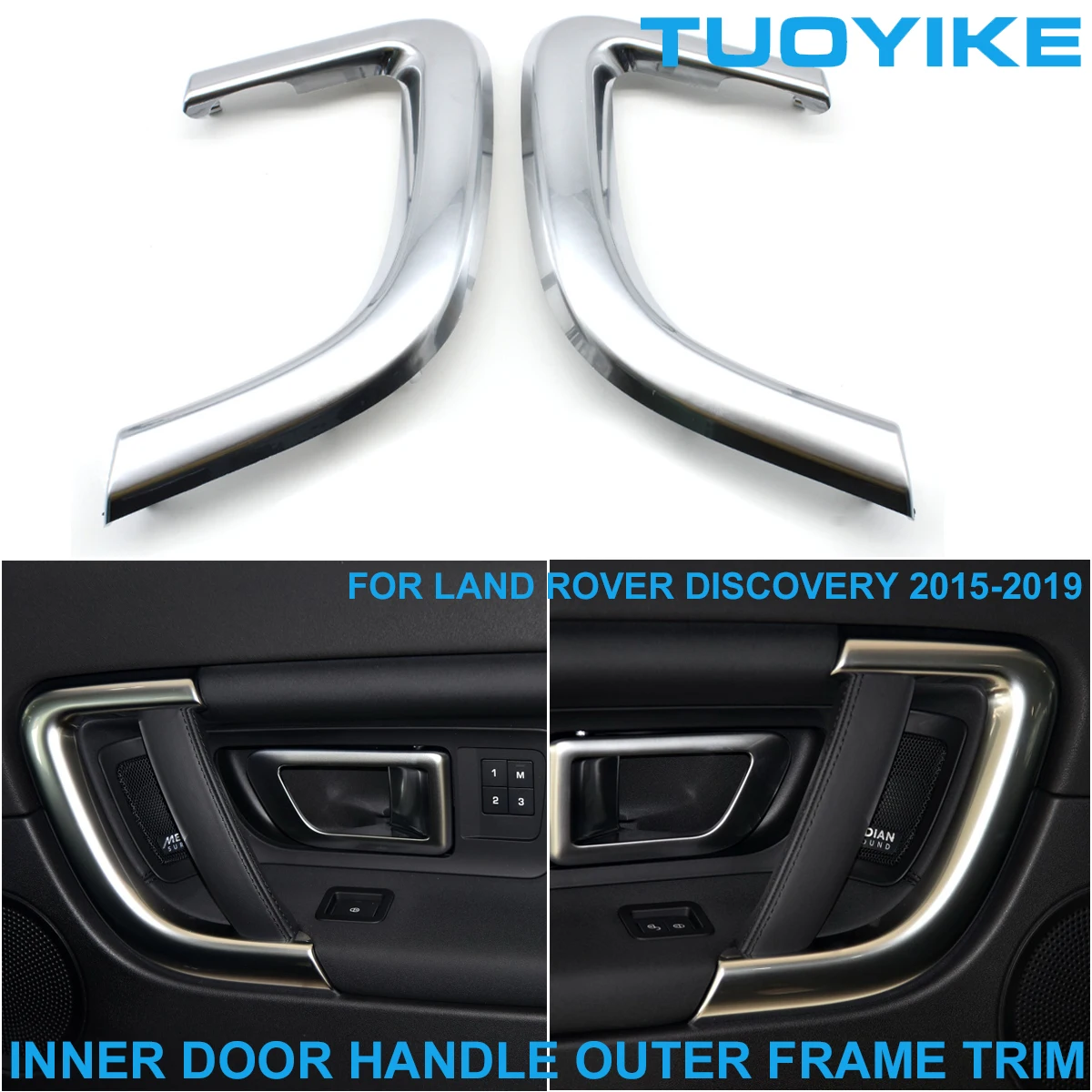 LHD RHD Inner Interior Door Pull Handle Chrome Silver Outer Frame Trim Cover Replace For Land Rover Range Discovery 2015-2019 | Автомобили