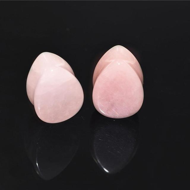 5-22mm Heart Natrue Stone Ear Plugs Gauge Earring Flesh Tunnel Pink Stone Ear Strecher Expander Piercing Oreja Dilataciones