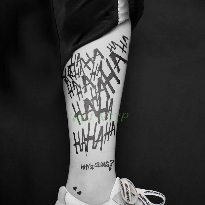Водостойкая временная татуировка наклейка отряд самоубийц Череп Клоун письмо тату наклейка s флэш-тату поддельные татуировки для мужчин wo men