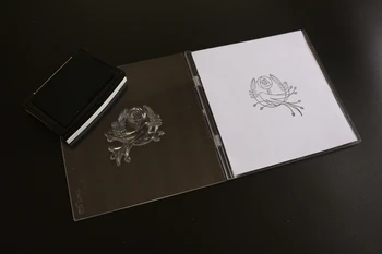 

Acrylic Simple mini Stamp platform Transfer positioning Flip locator Stitched DIY Scrapbooking Stamps Craft Embossing Die Cut