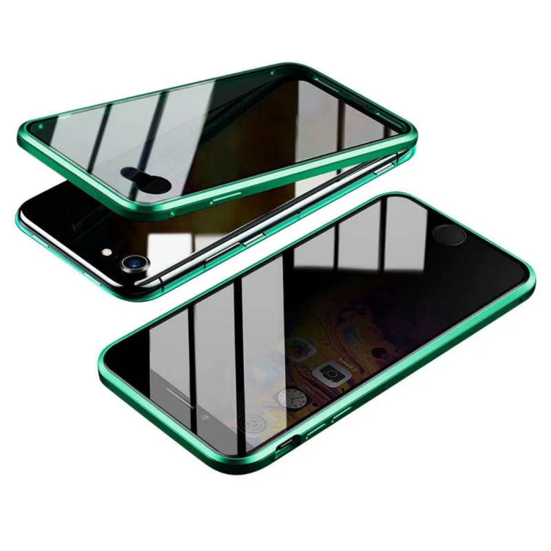 P02 Anti-peeping Magnetic Tempered Glass Screen Protector Bumper for iPhone 7/8 Plus X/XS/XR/XS Max for iPhone 11/11Pro/11 Pro Max - Color: P02