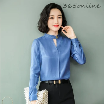 

Fashion Elegant Blouses Shirts Long Sleeve OL Styles Women Business Work Wear Spring Autumn Ladies Office Blouse Tops Clothes