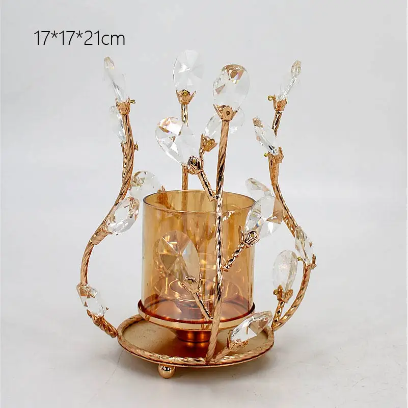 Маленький хрустальный подсвечник, золотой милый чайный светильник, подсвечник для украшения свадебного стола, вечерние подсвечники для дома - Цвет: CrystalCandle Holder