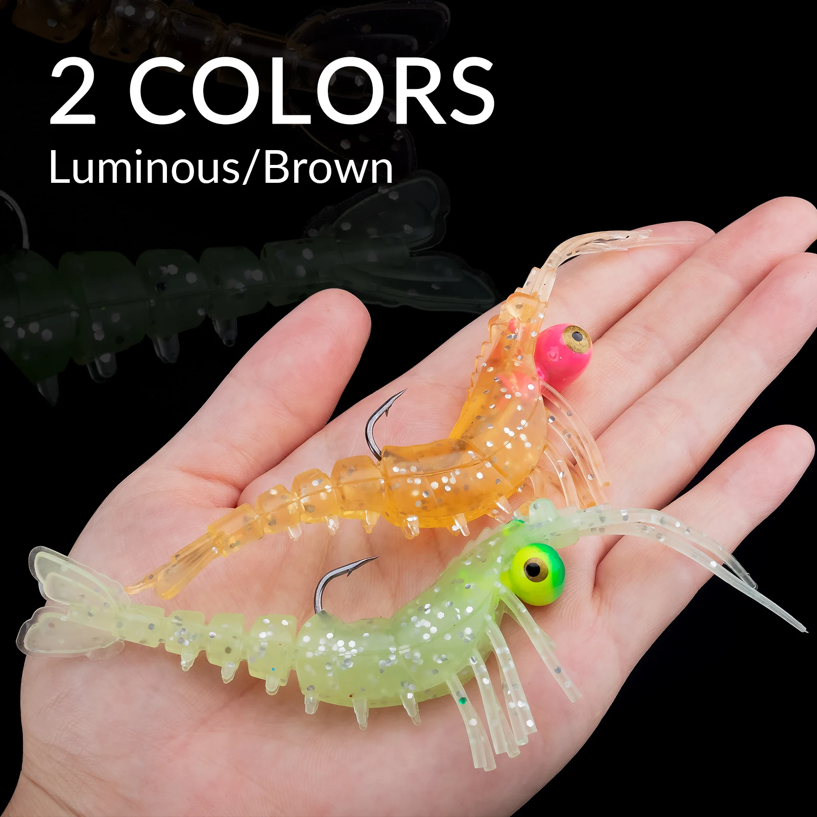 1pc Luminous Shrimp Soft Lure 7g 8.5g 10.5g 17.5g 21g Artificial