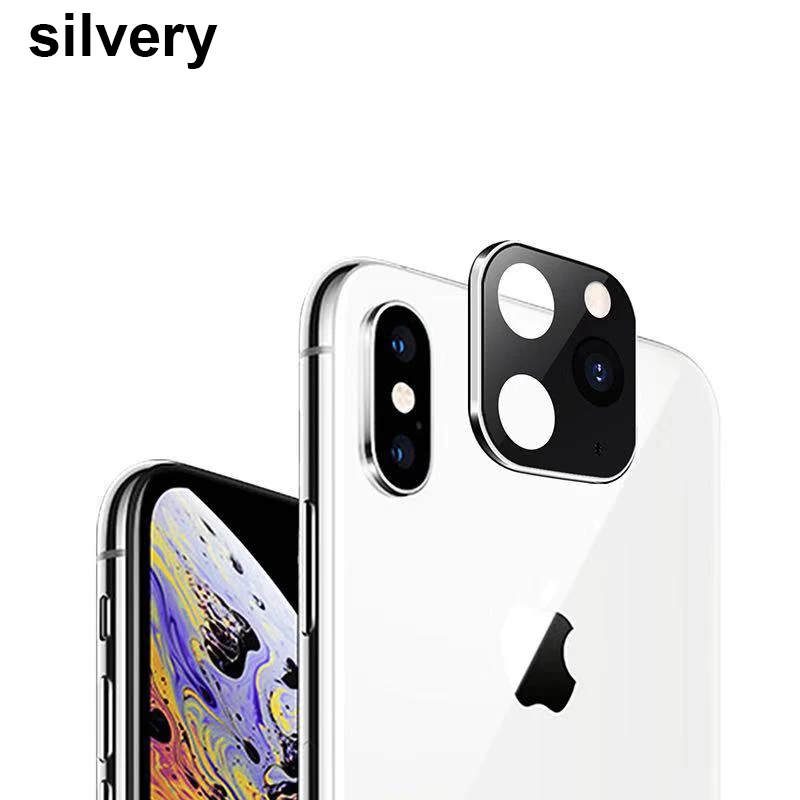 Silver Титановый сплав наклейка на рассеиватель чехол для iPhone Apple X XS MAX Замена для iPhone 11 Pro Модифицированная крышка объектива Coque - Цвет: Silver