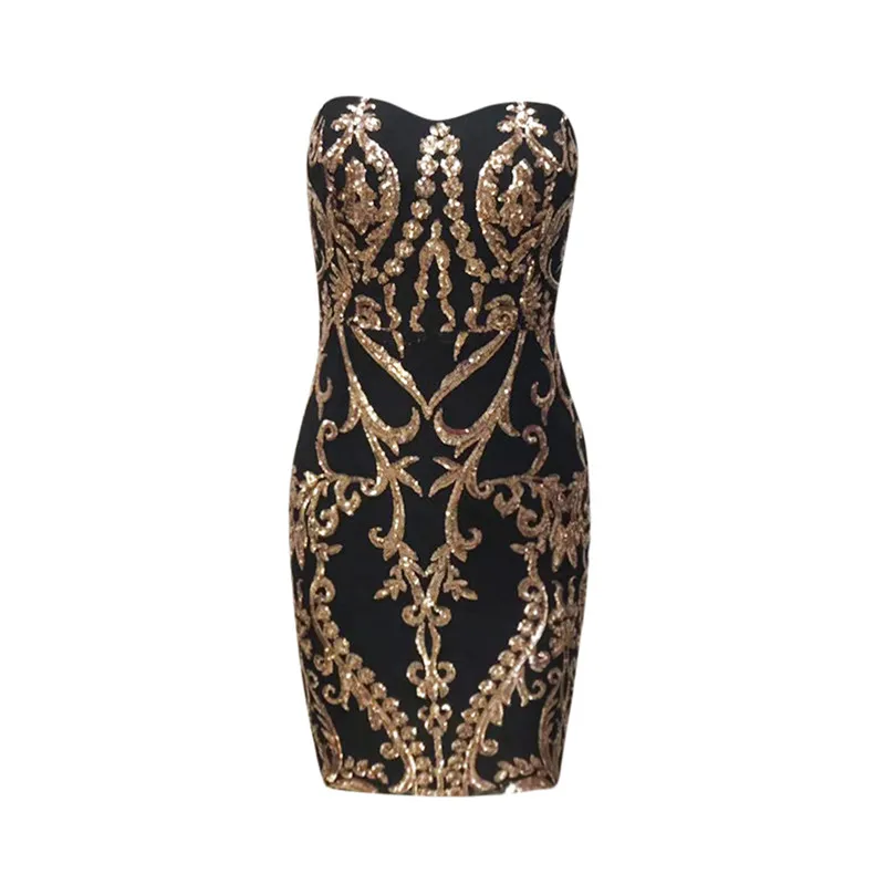 Robe De Soiree, женское сексуальное платье с блестками, без бретелек, без рукавов, с рюшами, женские платья, для вечеринки, Клубное платье, Vestidos, элегантное