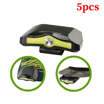 

5Pack LED Cap Clip Light COB Adjustable Headlight Flashlight for Outdoor Hiking Camping Cycling Fishing