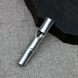 Sifflet créatif en bambou en acier inoxydable, fait à la main, pendentifs de survie en plein air, sport, sifflet d'urgence 