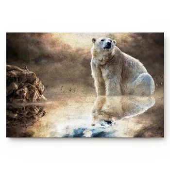 

Polar Bear Moon Reflection Water Wave Night Bath Rugs Non-Slip Doormat Door Mat Bathroom Accessories