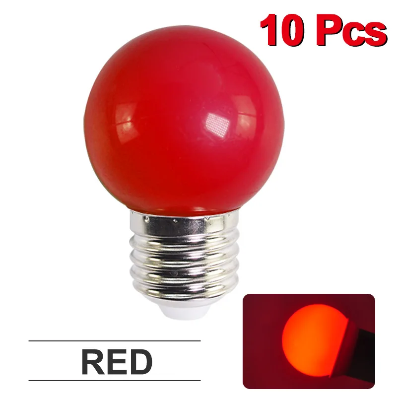 10 шт. E27 светодиодные лампы красочные светодиодные лампы Bomlillas глобус лампада 3 вт 220 в SMD RGB светодиодный светильник 2835 флэш-светильник G45 светодиодные лампы домашний светильник - Испускаемый цвет: Red