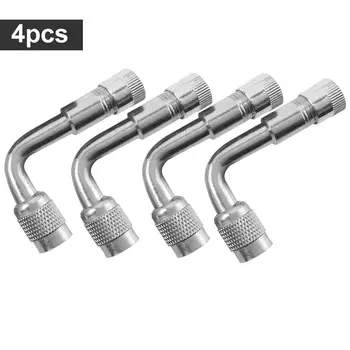 

Metal 90 Degree Tyre Valve Extension Adaptor for Car Motorcycle Bike Scooter 4 Pack Universal Extenders