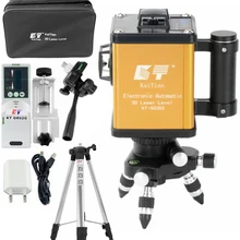 Kaitian зеленый лазерный уровень 3d 12 линий невилиры самовыравнивающиеся с кронштейн штатив для лазерного уровня с функцией приемника автоматический регулировка нивелир 360 градусов поворотный строительный инструмент