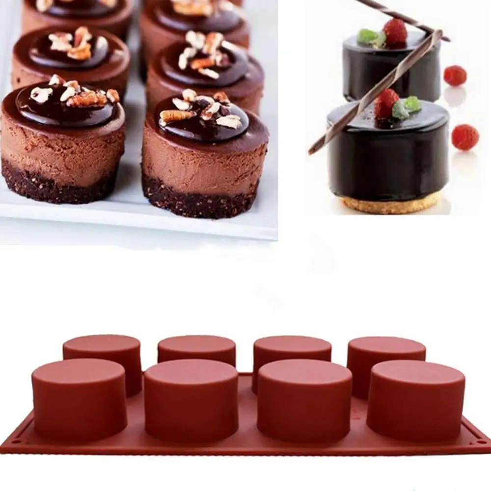 

8 Cylinder Flexible Silicone Cake Mold Cupcake Decorating Cookies Muffin Chocolate Tools Kitchen Baking Tools 11.54 * 6.77